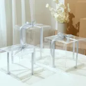 台灣出貨🏆單層生日蛋糕盒 門市采買 透明塑膠蛋糕盒 透明塑膠禮物盒 透明禮盒 生日蛋糕盒 包裝盒 透明蛋糕盒 單層