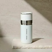 ♡33♡ 現貨 韓國星巴克🌟Stanley house 500ml 保溫瓶 史丹利 奶油白 提把 白色 不鏽鋼 隨行杯