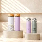 【IKUK 艾可】2入組-真陶瓷瓷芯保溫杯500ml+陶瓷內膽彈蓋380ml(特惠組/保溫瓶)