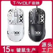 T-WOLF雷狼G580有線鼠標辦公商務遊戲狗屁王個性貼紙防滑貼鼠標