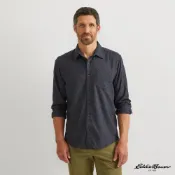 【Eddie Bauer】男性 舒適法蘭絨襯衫-深灰 13501912