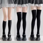 【小月仙】日系jk灰色過膝襪長筒女薄款天鵝絨加長壓力瘦腿高筒大腿襪春夏 彈力襪 瘦腿襪  過膝襪 長襪 小腿襪 中筒襪
