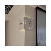 (店+)含稅免運 簡約創意轉角雙面掛鐘 兩面鐘錶 掛鐘 客廳靜音拐角時鐘 玄關走廊時鐘壁畫
