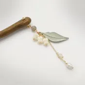 【鈴蘭】天然石 春仔花 纏花 髮簪 | 月光石 珍珠