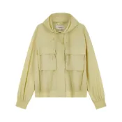(店+)【CALVIN KLEIN】CALVIN KLEIN Jeans防風防水戶外運動輕薄連帽外套夾克 女款 杏仁黃