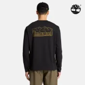 Timberland 男款黑色圖案長袖T恤|A2CM8001