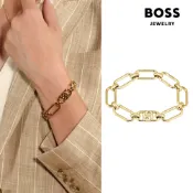 【BOSS】Double B Swing 不鏽鋼鍊環手鍊-金色 1580628