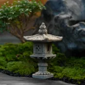 中式石燈籠 假山水景 盆景庭園 造景擺設 裝飾微景觀 小石亭子 日式庭園