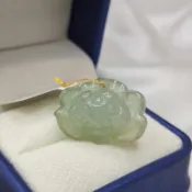A貨翡翠 緬冰老種起膠蓮花吊墜/鵝鵝天然翡翠/A8172517 玉石蓮花 玉荷花 吊墜 立體蓮花 好事蓮蓮