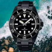 【SEIKO 精工】Prospex 黑水鬼簡約復刻太陽能潛水錶-黑/41mm 送禮  禮物(SNE599P1/V157-00A0SD)