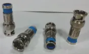 （缺貨中）台製~RG6U/5C2V一體成型擠壓式BNC同軸線,推入式壓縮頭 防水接頭,擠壓型防水BNC
