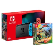 【就是要玩】NS Switch 電力加強版 主機+健身環大冒險 同捆組 台灣公司貨 電量加強 紅藍主機 灰黑主機