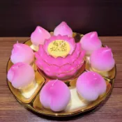 ❄️聊聊❄️祝壽大壽桃盤蠟燭 神明生日 壽桃蠟燭 祝壽擺宴用品蠟燭 祝壽專用 祝壽 蠟燭用品 壽桃架 宴王用品 神明用品