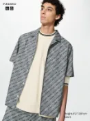 【UNIQLO】男裝/男女適穿 印花襯衫(短袖) 489136