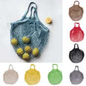 Cotton Mesh Shopping Bag Reusable Fruit Storage Bag Foldable