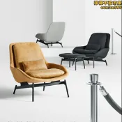 Field Lounge Chair復刻版意式單人休閒沙發椅極簡設計師布藝簡約