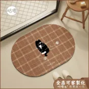 客製地墊+瞬吸速乾 復古格紋卡通浴室地墊 矽藻土地墊 吸水地墊 防滑地墊 門口地墊 腳踏墊 珪藻土軟地墊 廁所地墊 止滑