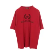  【DOKODEMO】【二手】BALENCIAGA短袖T卹，Logo印花，圓領，556148，純棉，BB Logo印花T卹，男款，二手