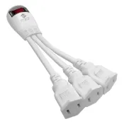 (店+)【WEITIEN 威電】CK-2131 2孔1開3座 中繼 延長線11CM(1對3 中繼線 電源線組)