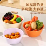 【家の好貨】塑膠盆 洗菜盆 淘米盆 蔬果盆 水盆 儲水盆 浴盆洗菜洗碗洗水果盆子家用廚房兼碗蓮無孔花盆加厚熟膠塑料材質