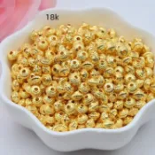 特價秒18k保色隔珠散珠配件圓形5mm燈籠珠飛碟手工diy手鍊項鍊串珠配飾