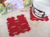 福字/囍字吸水杯墊~可加購玫瑰花opp袋包裝或紗袋.結婚禮小物慶生贈品二次進場婚宴送客禮品姊妹禮喝茶禮窗花囍字貼批發團購