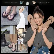 施華洛世奇水鑽 淡藍色 小鑽 鞋扣 夾腳拖鞋女 夾腳拖 拖鞋女外出 人字拖 女拖鞋 夾腳涼鞋 拖鞋 水鑽拖鞋