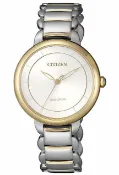 大高雄鐘錶城 CITIZEN星辰錶 EM0674-81A L 簡約光動能時光螺旋女錶/金+銀 31mm｜樂天領券現折★全館特惠中★指定刷卡回饋10%