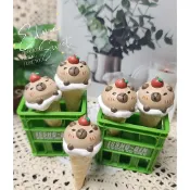 🥰卡皮巴拉 水豚君造型馬林糖甜筒冰淇淋餅乾 生日點心 慶生 園遊會 婚禮小物
