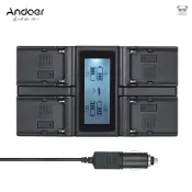Andoer NP-F970 1拖4電池充電器 LCD顯示屏 適用於Sony NP-F550/F750/F950/ NP
