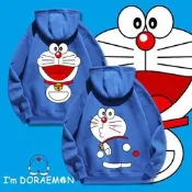 機器貓連帽衛衣日系動漫哆啦A夢加絨寬鬆衣服曾小賢同款外套男潮