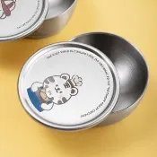 304不鏽鋼小老虎帶蓋兒童碗(雙層隔熱 真空保溫 防摔 加厚 防燙 露營 環保餐具 便當盒 飯碗 泡麵)
