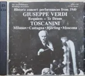 《絕版專賣》Verdi 威爾第 : 安魂曲、頌歌 / 托斯卡尼尼 指揮 (2CD.美版.無IFPI)