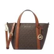 MICHAEL KORS 經典老花手提斜背兩用包 蝙蝠包 防刮PVC塗層帆布 斜背包 手提包 M29180 MK(現貨)