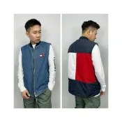(店+)【TOMMY HILFIGER】Tommy Jeans 雙面穿 牛仔背心 立領背心 背心外套