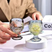 🔥公主風微醺杯 紅玻璃杯 果杯 清杯 輕奢洋杯 香檳杯 高腳玻璃杯 矮腳杯 透明玻璃杯 玻璃杯500ml 玻璃杯有蓋 酒