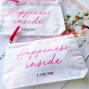 LANCOME 蘭蔻 專櫃滿額贈品 幸福化妝包 帆布包 文具包 筆袋 旅行 收納包 刷具包 盥洗包 手拿包 萬用 美妝包