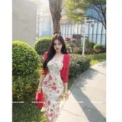 【𝐊𝐈𝐊𝐈𝐅𝐀𝐌𝐄】🌸夏日繁花✨明豔大美人碎花平口魚尾洋裝 玫紅色開衫 碎花洋裝 平口連身裙 中長裙 渡假洋裝 兩件套