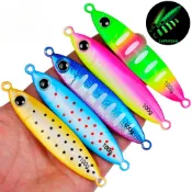 【TTFF】夜光路亞鐵板30g/40g/60g/80g/100g遠投深海船釣鐵板鉛魚 海釣巨物鮁魚鐵板雙鉤假魚餌漁具現貨