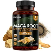 【120粒買三送一💥】Buporai 瑪卡根膠囊，含有KSM 南非醉茄和人參，每份6000 毫克 美國製造