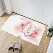 【半島良品】花開富貴/皮革地墊防油防水防滑_45x75cm(減壓墊 舒壓墊 坐墊 踏墊 野餐墊)