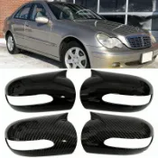 適用 賓士Benz W203 C 級 2001-2007 牛角造型後照鏡護蓋 專車專用防撞防刮車側外觀改裝