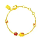 【Just Gold 鎮金店】Hello Kitty 蘋安萌福 黃金手鍊