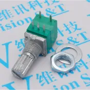 5腳 RV097NS 單聯 電位器 B10K 帶開關 音響/功放/密封 柄15mm