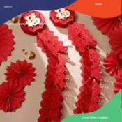 小葉的小店 下殺價-2026馬年新款福字盆景小掛飾 春節過年綠植鈴鐺掛件 新年裝飾品 室內發財樹裝飾 防水防曬 可反覆使