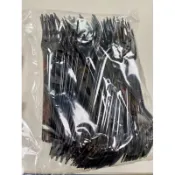 塑膠叉 叉子 水果叉 一包100入 一次性餐具 西餐叉 台灣製造【招財貓商店】現貨🚚
