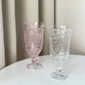 星巴克杯子韓國粉紅色愛心矮腳透明玻璃杯情侶對杯紅酒杯