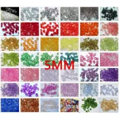 5mm角珠/透明塑膠尖角珠(單色/混色)(孔徑約1MM) diy手鍊項鍊米珠手工材料串珠