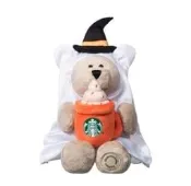 全新 星巴克 魔法師熊寶寶玩偶 Starbucks白熊魔法師玩偶 萬聖節巫師帽白熊玩偶 公仔擺飾 北極熊魔法師絨毛娃娃