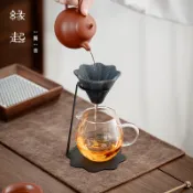 緣起歸茶煙｜花瓣造型無孔茶漏 微孔陶瓷茶水分離器 專利設計 小青柑專用泡茶濾